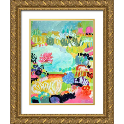 Whimsical Pond II Gold Ornate Wood Framed Art Print with Double Matting by Fields, Karen