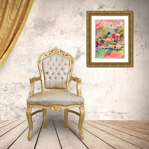 Boho Garden III Gold Ornate Wood Framed Art Print with Double Matting by Fields, Karen