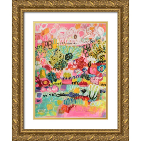 Boho Garden III Gold Ornate Wood Framed Art Print with Double Matting by Fields, Karen