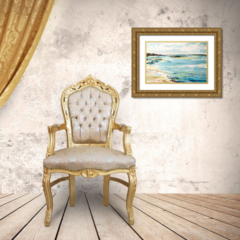 Beach Surf III Gold Ornate Wood Framed Art Print with Double Matting by Fields, Karen