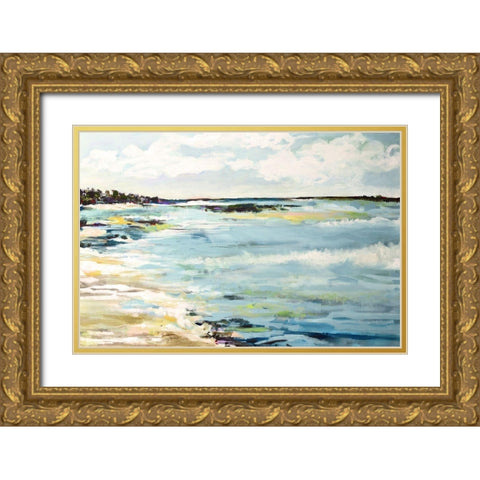 Beach Surf III Gold Ornate Wood Framed Art Print with Double Matting by Fields, Karen