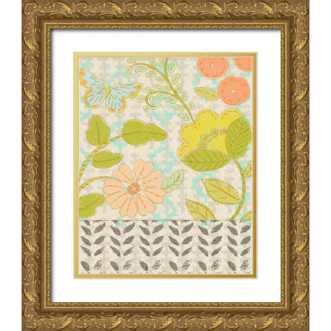 Printed Garden I Gold Ornate Wood Framed Art Print with Double Matting by Zarris, Chariklia