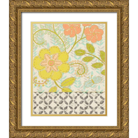 Printed Garden II Gold Ornate Wood Framed Art Print with Double Matting by Zarris, Chariklia