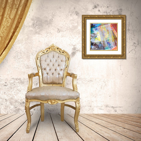 Hifi Geometric V Gold Ornate Wood Framed Art Print with Double Matting by Studio W