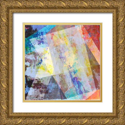 Hifi Geometric V Gold Ornate Wood Framed Art Print with Double Matting by Studio W
