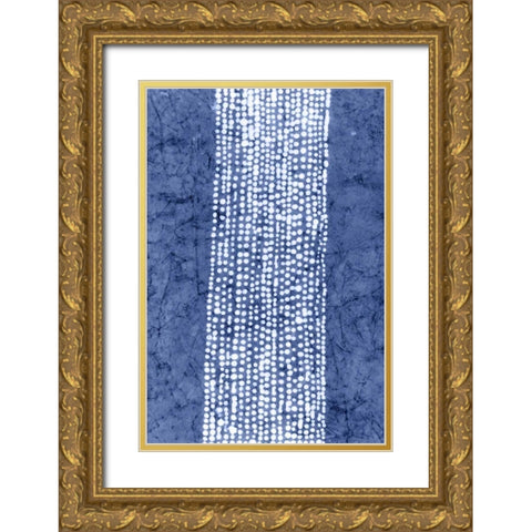 Indigo Primitive Patterns VI Gold Ornate Wood Framed Art Print with Double Matting by Stramel, Renee W.