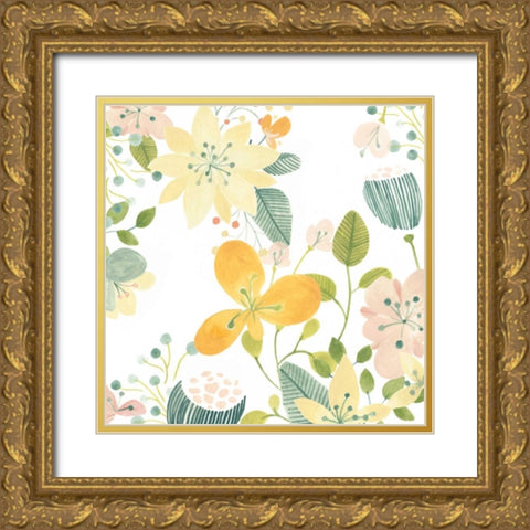 Garden Galore II Gold Ornate Wood Framed Art Print with Double Matting by Vess, June Erica