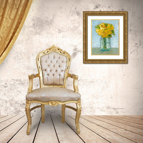 Impressionist Floral Study III Gold Ornate Wood Framed Art Print with Double Matting by Harper, Ethan