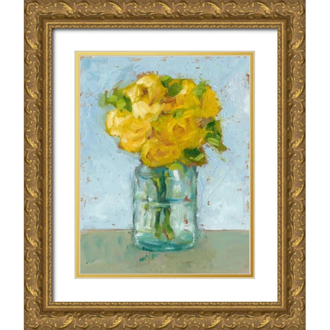 Impressionist Floral Study III Gold Ornate Wood Framed Art Print with Double Matting by Harper, Ethan