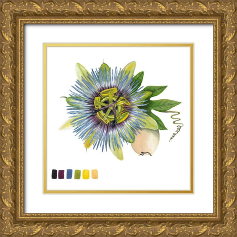 Brighton Blooms VI Gold Ornate Wood Framed Art Print with Double Matting by McCavitt, Naomi