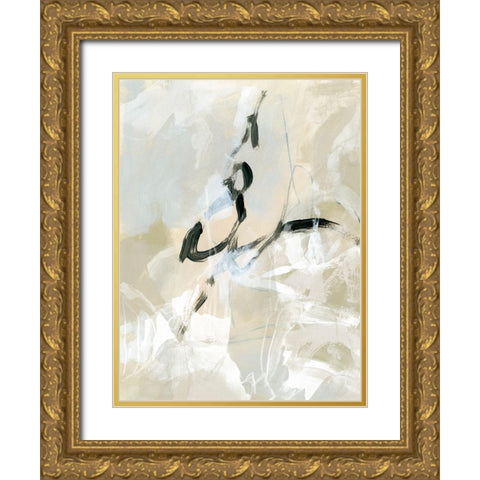 Scribble Veil I Gold Ornate Wood Framed Art Print with Double Matting by Vess, June Erica