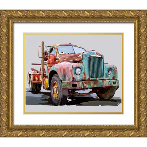 Powerful Truck I Gold Ornate Wood Framed Art Print with Double Matting by Kalina, Emily