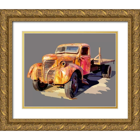 Powerful Truck II Gold Ornate Wood Framed Art Print with Double Matting by Kalina, Emily