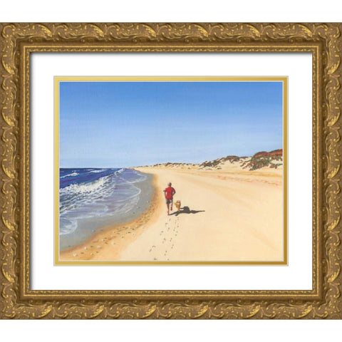 Beach Vacation V Gold Ornate Wood Framed Art Print with Double Matting by Miller, Dianne