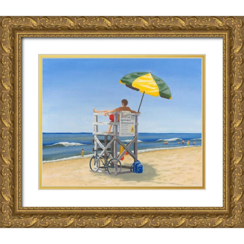 Beach Vacation VII Gold Ornate Wood Framed Art Print with Double Matting by Miller, Dianne