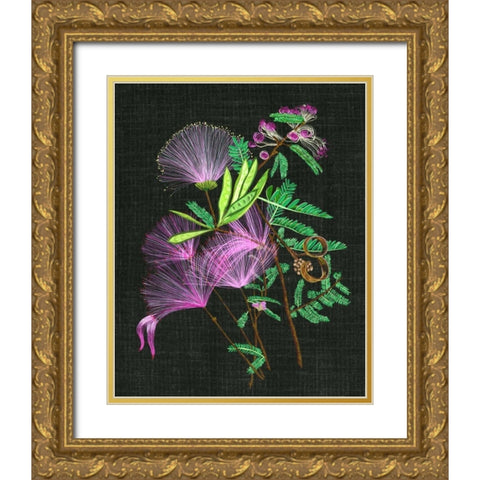 Calliandra Surinamensis II Gold Ornate Wood Framed Art Print with Double Matting by Wang, Melissa