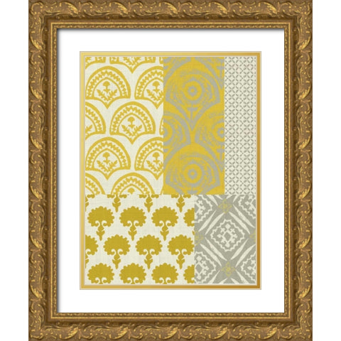 Marigold Patterns II Gold Ornate Wood Framed Art Print with Double Matting by Zarris, Chariklia