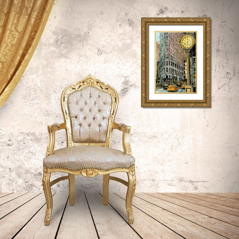 City Scene VII Gold Ornate Wood Framed Art Print with Double Matting by Wang, Melissa