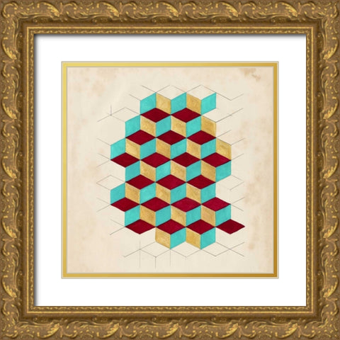 Geometric Pattern Play II Gold Ornate Wood Framed Art Print with Double Matting by McCavitt, Naomi