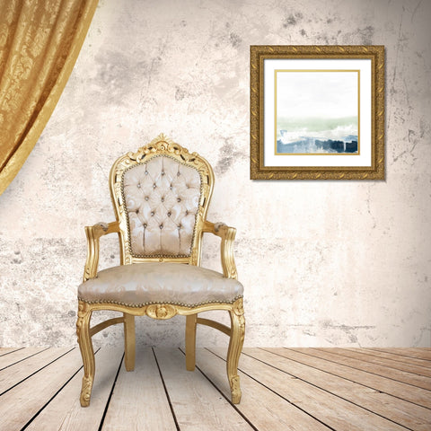 Seafoam Horizon I Gold Ornate Wood Framed Art Print with Double Matting by Vess, June Erica