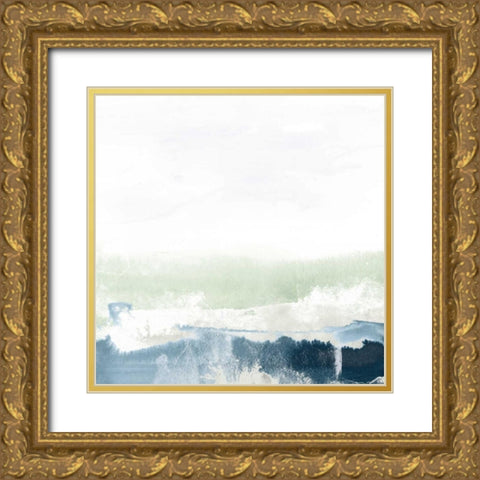 Seafoam Horizon I Gold Ornate Wood Framed Art Print with Double Matting by Vess, June Erica