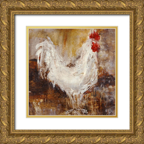 Backyard Guest I Gold Ornate Wood Framed Art Print with Double Matting by Maas, Jodi