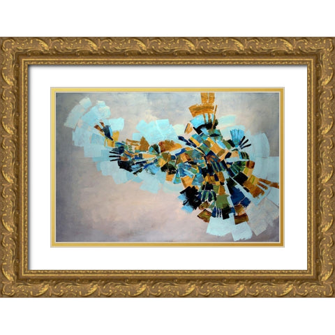 Kaleidoscope Gold Ornate Wood Framed Art Print with Double Matting by Taylor, Kari