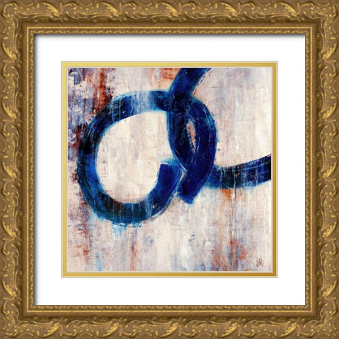 Lapis Rings I Gold Ornate Wood Framed Art Print with Double Matting by Maas, Jodi