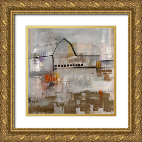 Old Barn Gold Ornate Wood Framed Art Print with Double Matting by Henry, Alexys