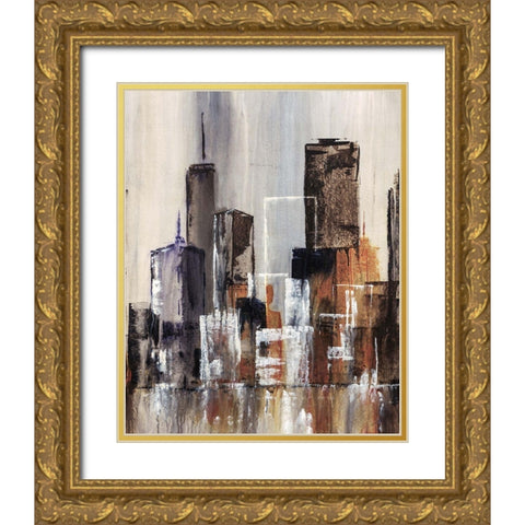 Coastal City I Gold Ornate Wood Framed Art Print with Double Matting by Taylor, Kari
