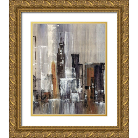 Coastal City II Gold Ornate Wood Framed Art Print with Double Matting by Taylor, Kari