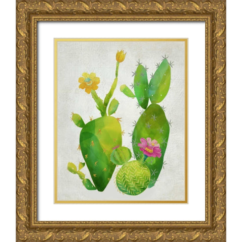 Cacti Collection II Gold Ornate Wood Framed Art Print with Double Matting by Zarris, Chariklia