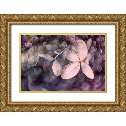 Purple Hydrangea Gold Ornate Wood Framed Art Print with Double Matting by Stalus, Judy
