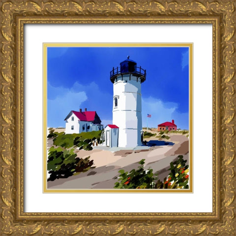 Lighthouse Scene III Gold Ornate Wood Framed Art Print with Double Matting by Kalina, Emily