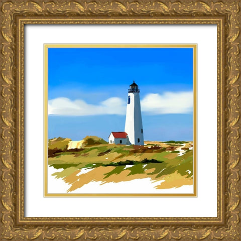 Lighthouse Scene IV Gold Ornate Wood Framed Art Print with Double Matting by Kalina, Emily
