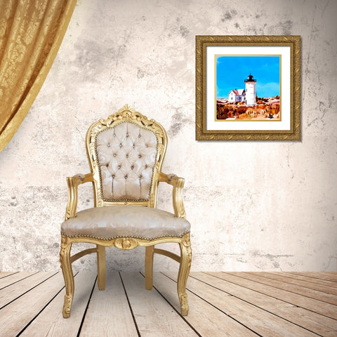 Lighthouse Scene VII Gold Ornate Wood Framed Art Print with Double Matting by Kalina, Emily