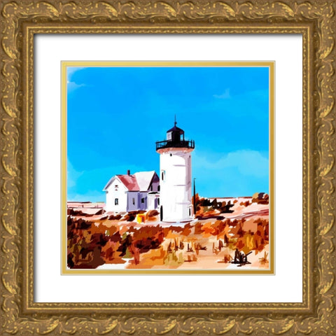 Lighthouse Scene VII Gold Ornate Wood Framed Art Print with Double Matting by Kalina, Emily