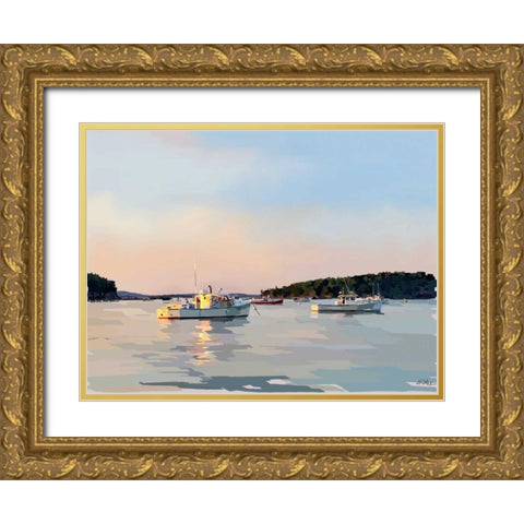 Peaceful Harbor I Gold Ornate Wood Framed Art Print with Double Matting by Kalina, Emily