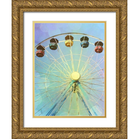 Rainbow Ferris Wheel I Gold Ornate Wood Framed Art Print with Double Matting by Coomes, Sylvia