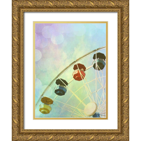 Rainbow Ferris Wheel II Gold Ornate Wood Framed Art Print with Double Matting by Coomes, Sylvia