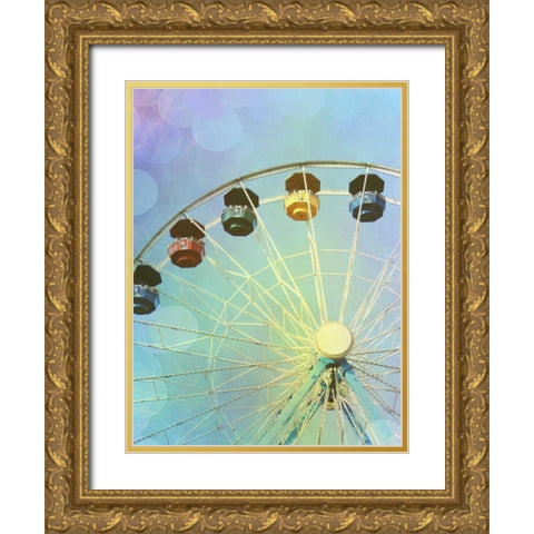 Rainbow Ferris Wheel III Gold Ornate Wood Framed Art Print with Double Matting by Coomes, Sylvia
