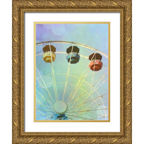 Rainbow Ferris Wheel IV Gold Ornate Wood Framed Art Print with Double Matting by Coomes, Sylvia