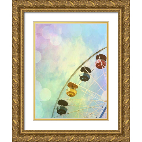 Rainbow Ferris Wheel V Gold Ornate Wood Framed Art Print with Double Matting by Coomes, Sylvia