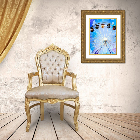 Carnival Blues I Gold Ornate Wood Framed Art Print with Double Matting by Coomes, Sylvia