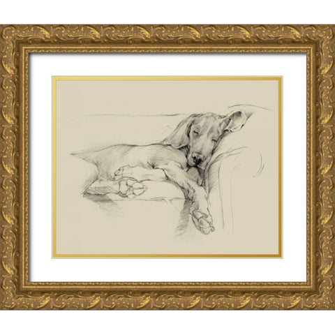 Dog Days I Gold Ornate Wood Framed Art Print with Double Matting by Harper, Ethan
