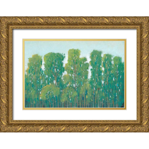 Forest Green I Gold Ornate Wood Framed Art Print with Double Matting by OToole, Tim