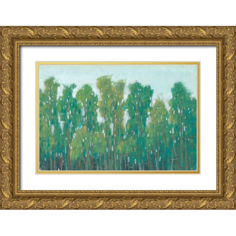 Forest Green II Gold Ornate Wood Framed Art Print with Double Matting by OToole, Tim