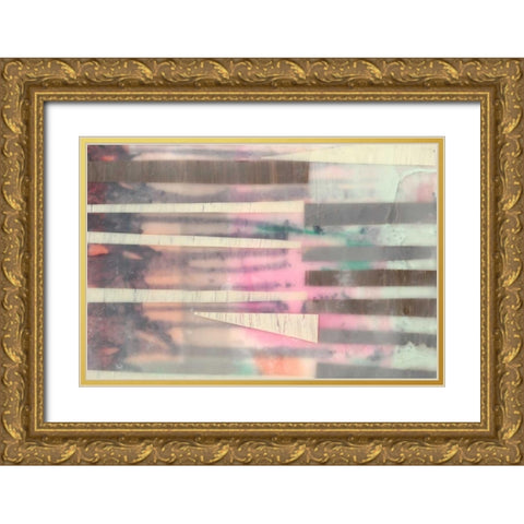 Lines and Layers II Gold Ornate Wood Framed Art Print with Double Matting by Goldberger, Jennifer