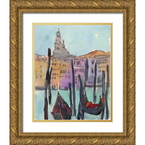Venice Plein Air IV Gold Ornate Wood Framed Art Print with Double Matting by Dixon, Samuel
