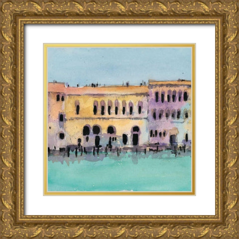 Venice Plein Air VI Gold Ornate Wood Framed Art Print with Double Matting by Dixon, Samuel
